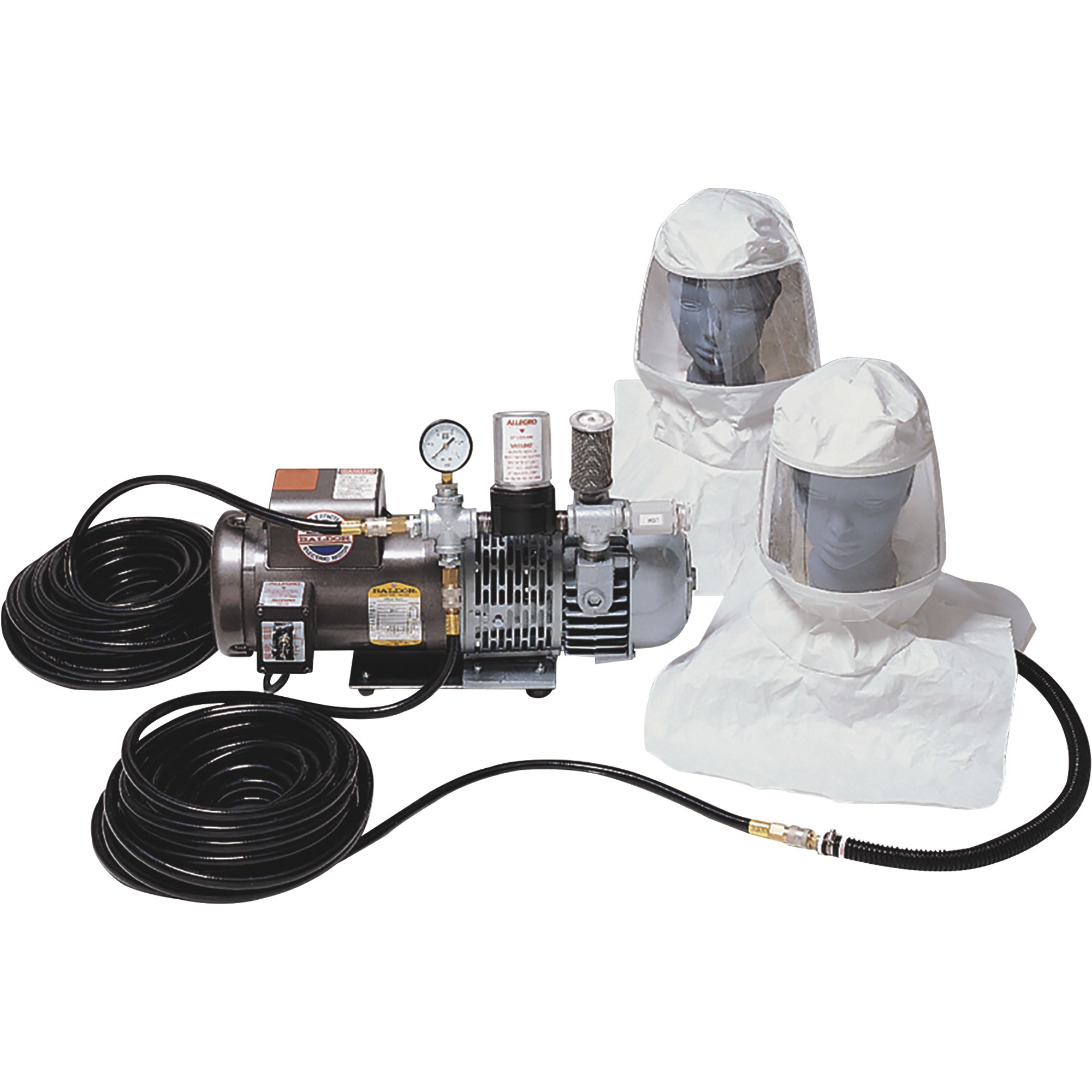 Allegro Two Worker Tyvek Hood Respiration System, One Pump, Two 50in. Breathing Air Hoses, Model# 9220-02